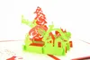 最新のクリスマスプレゼント3DペーパーカードX-MASグリーティングカードクリスマス飾りクリスマスの装飾がポップアップグリーティングカード