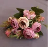 10 head / 1 pack tea silk rose bridal bouquet wedding home Christmas New Year decoration fake artificial plant flowers