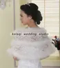 Cheap Faux Fur Wedding Wraps Shrug Vestidos de novia Warm Chales Stole Cape 2017 Stock Bolero For Ladies Formal Wear cinta lazo de Bow