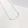 Sterling Splitter 925 Einfache Design Lächeln Gesicht Kurze Schlüsselbein Kette Halskette Geeignet Für Frauen Mädchen Kette Schmuck