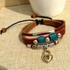 Handmade Key And Lock Cow Real Leather Braided Bracelets Cords For Lover Men And Women Wholesale Free Shipping Bangles