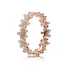 Fahmi 100 ٪ 925 Sterling Silver 11 Charm Rose Gold Magic Crown Daisy Ring Ring Leaves Heart على شكل قلب حلقة الجولة CH196S