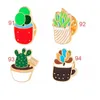 106Styles dessin animé épinglettes ensemble Badge en pot collier broche pour femmes Badges Cactus émail broche broches décoratives bijoux en tissu