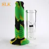 Assembléia Concessional de tubo de fumar silicone fusil silicone bongs tubos de água duplo filtro de vidro tigela de óleo de silicone dab rig para fumar