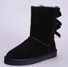 2018 marca clásica de cuero genuino bailey bow botas de nieve 100% NUEVAS botas de mujer zapatos cálidos de invierno para mujer Australia botas de nieve