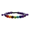 Nowa 7 Chakra Yoga Bransoletka Mężczyźni Czarna Lawa Leining Balance Koraliki REIKI Budda Modlitwa Natural Stone Frosted Black Agate Bransoletka