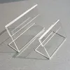 Acrílico T1.3mm de mesa de plástico transparente sinal de preço etiqueta de preço exibição de papel de promoção titulares de cartões pequenos l stands de 50pcs