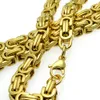 70cm, 55 cm cool roestvrij staal heren goud toon Byzantijnse ketting ketting N295