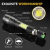 COB T6 LED Tactical Flashlight 4000 Lumen 4 Light Modes Zoomable Waterdichte Torch Oplaadbare 18650 Batterij Flitslicht voor nachtwandeling