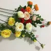 European Fake Rose (5 heads/piece) Simulation Roses for Wedding Home Party Showcase Decorative Artificial Flower