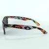 クリアストックトランシーーサングラスフラワーとヘビ印刷フレームサングメガネメタルヒンジ良い品質2色