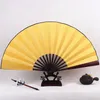 Traditionele ambachtelijke chinese witte hand fans grote bamboe zijde vouwventilator DIY draagbare rood zwart gouden fan volwassene fijne kunst schilderij 1pcs