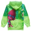 Outono meninas casaco dos desenhos animados trolls jaqueta com capuz crianças hoodies moletom crianças bebê trolls costume3873975
