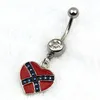 New Prevent allergies body piercing belly button rings national flag heart-shaped navel pendant rings umbilical nail T3C0108