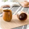 Japan style Wooden Tea Cup 5oz Natural Wood Wine Glasses 150ml Wooden Coffe Mugs Beer Juice Milk Cups