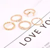 5 unids/set CZ anillos Midi de cristal para mujer, anillos bohemios con dijes de Luna, joyería Punk para fiesta de boda, regalo del Día de San Valentín anel