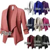 Storstorlekskvinnor Slim Jackor Fashion Office Lady Solid Short Jackor för vår och höst 10 färger Lapel Neck Outerwear S - 5XL