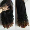 Parrucca treccia corta riccia per capelli castani ombre di alta qualità 16quot parrucca treccia stile donna africa parrucca piena in pizzo sintetico con 8999103