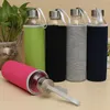 550ml Universal High Temperature Resistant Glass Sport Water Bottle With Tea Filter Infuser Bottle Jug Protective Bag