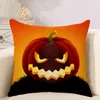 Halloween kuddefodral Linne Kvadratkudde Hallowmas Heminredning Kuddehölje Party Pillowcases Cartoon Cushion Cover