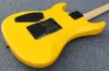 Custom Kra Edward Van Halen 5150 Guitarra eléctrica amarilla Floyd Rose Tremolo Bridge, Pickup de una sola camioneta, Freboard del cuello de arce, Hardware negro