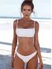 8 renkler Yeni Yaz Kadın Katı Bikini Set Şınav Unpadded Sutyen Mayo Mayo Üçgen Bather Suit Yüzme Suit biquini