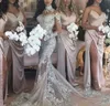 2021 High Neck Mermaid Silver Wedding Dresses Selling Fashionable Bling Bling Beads Tulle Sheer Long Sleeve Lace Bridal Gowns 9719827