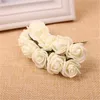 Mini Espuma Rosa Flores Artificiais Para Casa Decoração Do Carro de Casamento DIY Pompom Grinalda de Flores Nupcial Flor Decorativa Falso