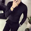 Мужские классические рубашки Оксфорд с длинными рукавами Slim-fit Solid Color Male Business Casual Korean Version Office Wear in Men's Shirt