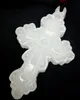 Natural Jade Afghanistan White Jade Lace Cross Statue Pendant Jewellery Lucky Amulet Hand Engraving Fine Jewelry