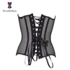 930 Mulheres transparentes de alta qualidade Corset Sexy Hollow Out Slimming Appliques Apliques White Corset para Casamento Black7737801