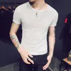 2018 hommes voir à travers t-shirts hommes transparents t-shirts noir Sexy élasticité maille Camisa Slim Fit Social Club tenues luly