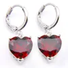 Luckyshine 5 Sets Wedding Jewelry Sets Pendants Earrings Heart Red Garnet Gems 925 Silver Necklaces Engagements Gift272b