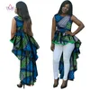 BRW Dashiki African Wax Print Long Dresses for Women Plus Size African Style Women Clothing Office Party Bazin Riche Dress WY145