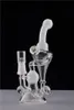 유리 봉 Recycler Oil Rigs Hookahs 두꺼운 유리 물 파이프 구부러진 유형 빗 퍼크 흡연 액세서리 14mm 조인트 보울