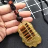 Trendy natural goat horn pendant ruyi abacus necklace for men and women carving and playing fidelity bodhi ping suan sweater chain gifts