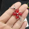 Certificate Womens Fashion Jewelry Lucky Four Leaf Clover Green/red Wedding Necklaces Mothers Birthday Promotion Gifts box