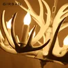 Avrupa ülke 6 kafa mum boynuz avize lamba Amerikan retro reçine geyik boynuz lambaları ev mutfak dekorasyon aydınlatma