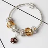 1PCS Drop Shipping Bracelets Silver Plated Fits Pandora Women Snake Chain Charm Beads Girlfriend Gift BR005