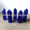 5PCS Partihandel Pretty Blue Smelting Smelt Quartz Crystal Standing Point Wand Healing Blue Quartz Tower Wicca Stone Decor för Crystal Grids