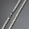 Mens Chain 4mm 5mm Silver Tone 316 Stainless Steel Byzantine Box Link Necklace Chain4362864