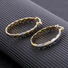 Two Tone Women Girls Earrings Jewelry Yellow Gold Filled Clip Hoop Earring