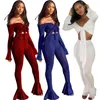 High Elastic Autumn 2 Piece Set V Neck Long Sleeve Bow Tie Crop Top Shiny Skinny Flare Pant Women Clothing Two Piece Sets