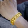 Bracelet au poignet de 17 mm Chaîne de la chaîne design18K jaune en or jaune Femme Classic Femme Bracelet 7,87 pouces Longue