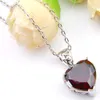 Набор серьги кольцо Red Love Heart Гранат Gems Серебряный кулон Luckyshine 3 шт Набор классический Vintage ювелирные изделия для женщин Обручальные Набор бесплатных отправок