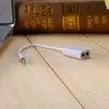 4 Pole Headphone Splitter White 3.5mm aux Audio Jack Stereo Earphone Double Adapter Cable for iphone android Mobile Phone MP3