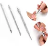 4pcset Nail Pusher Lepel Remover remover de cuticula Rvs Cuticula Metalen Manicure Pedicure Zorg corta cuticulas3412122