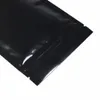 7510CM 100PCS Glossy Black Resealable Plastic Pouch Double Side Metallic Mylar Aluminum Foil Zip Lock Bag Flat Bottom Zip ag3299328