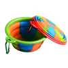 Cat Travel Fissible Water Feeder Silicone Foldable Outdoor 9 Colors Dog BowlsT2I327