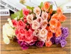 도매 6 컬러 베스트 셀러 장식 웨딩 가정 테이블 호텔 꽃병 인공 실크 시뮬레이션 아름다운 장미 꽃